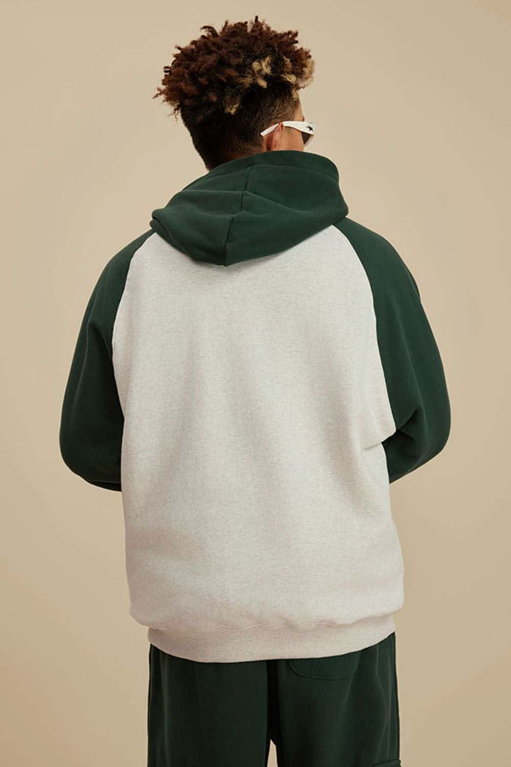 Heavyweight Color Block Drop Shoulder Fleece Hoodie