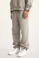 Fleece Lined Relaxed Fit Joggers - Gray Camel