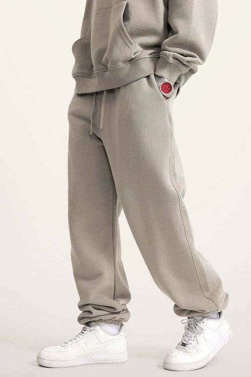 Fleece Lined Relaxed Fit Joggers - Gray Camel