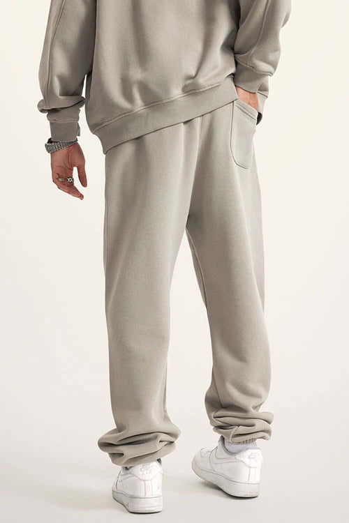 Fleece Lined Relaxed Fit Joggers - Gray Camel