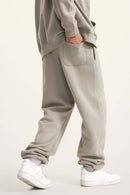 Fleece Lined Relaxed Fit Joggers - Gray Camel