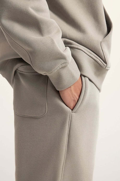 Fleece Lined Relaxed Fit Joggers - Gray Camel