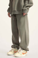 Fleece Lined Relaxed Fit Joggers - Grayish Green