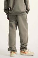 Fleece Lined Relaxed Fit Joggers - Grayish Green