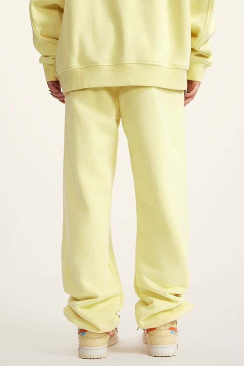 Fleece Lined Relaxed Fit Joggers - Yellow