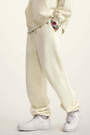 Fleece Lined Relaxed Fit Joggers - Apricot