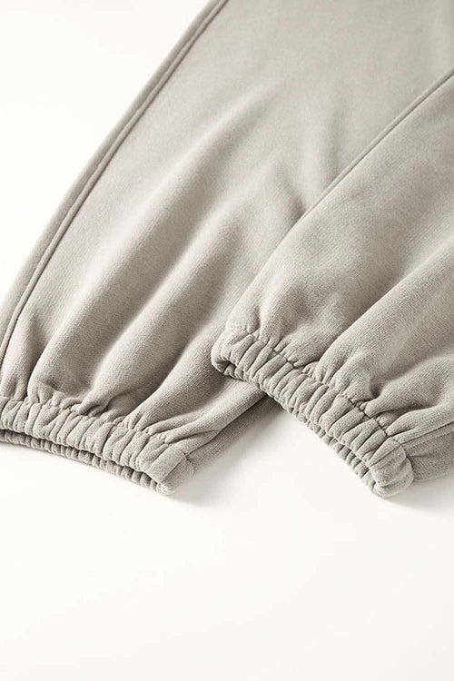 Fleece Lined Relaxed Fit Joggers - Gray Camel