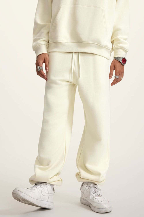 Fleece Lined Relaxed Fit Joggers - Apricot