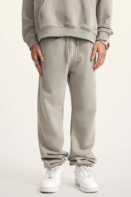 Fleece Lined Relaxed Fit Joggers - Gray Camel