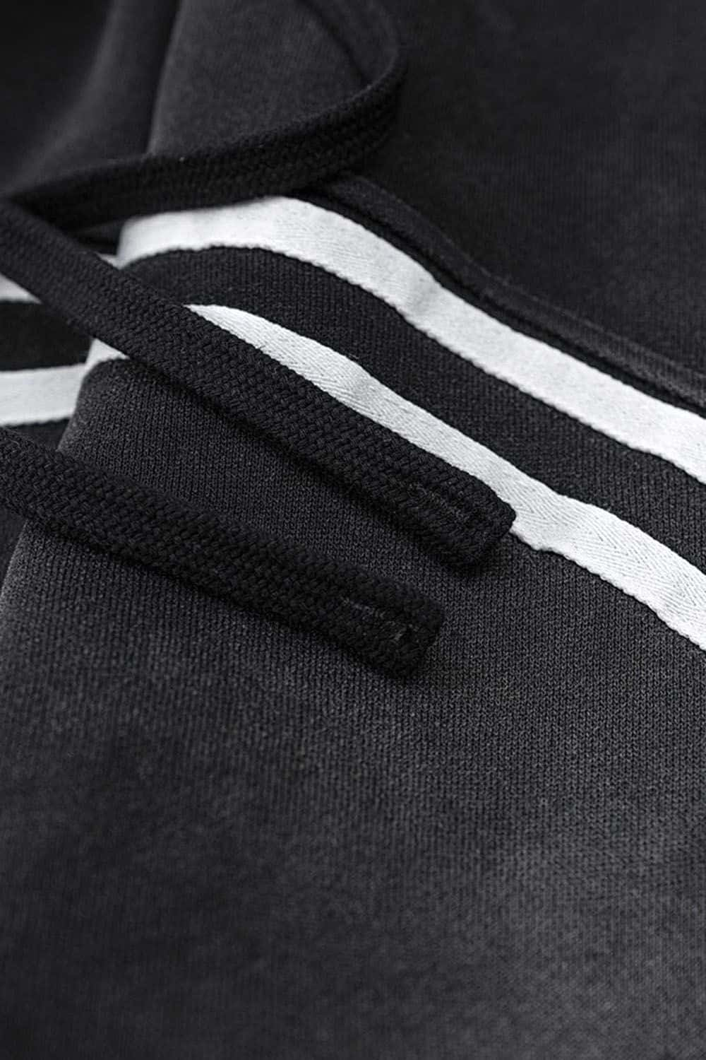 Streetwear Fleece-Lined Wide Leg Track Pants with Stripe Detail