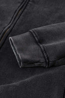 Washed Fleece Zip-Up Hoodie - Fried Snowflakes