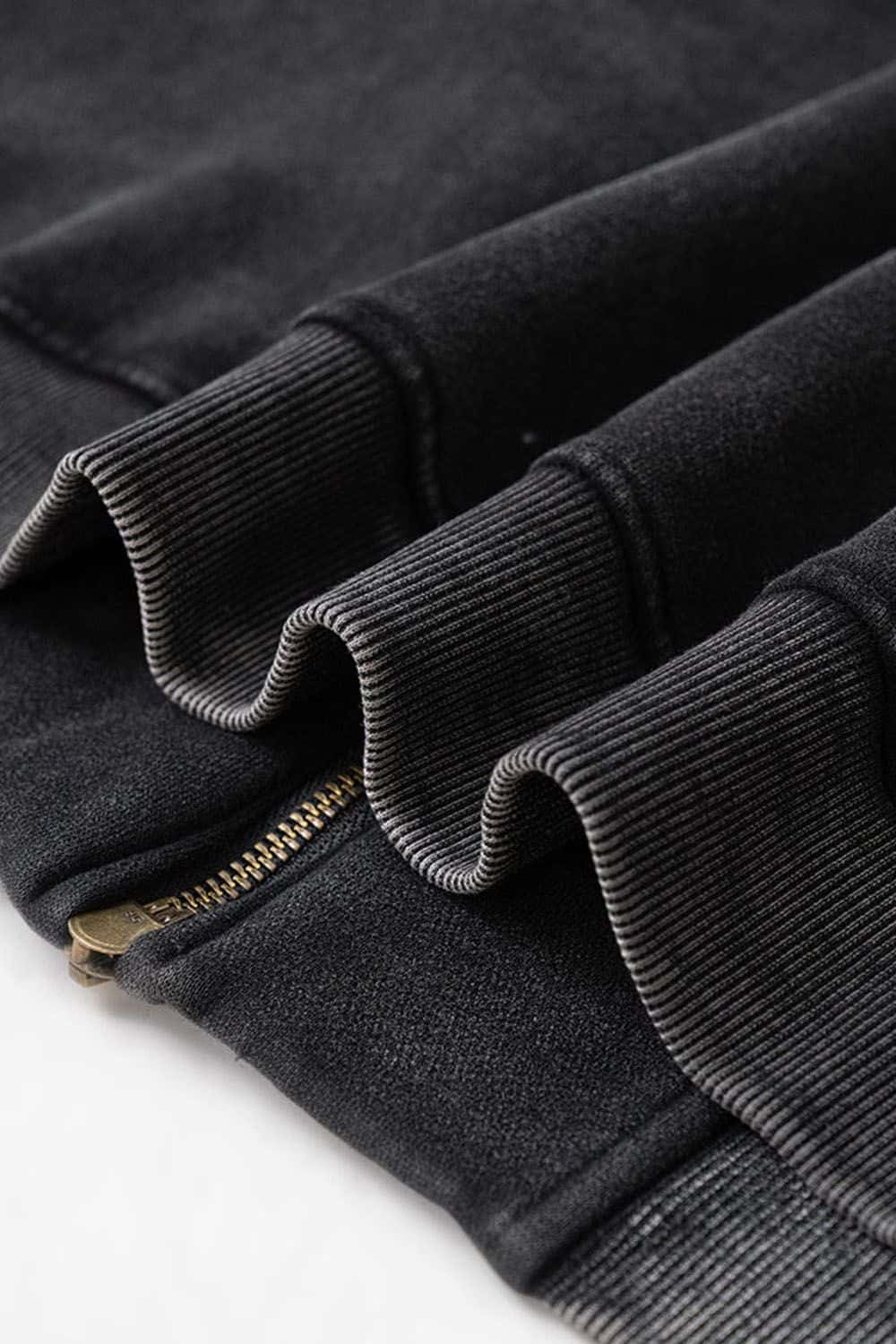 High Street Vintage Wash Fleece-Lined Zip-Up Hoodie