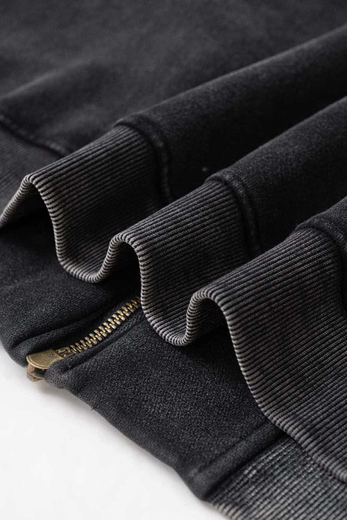 Washed Fleece Zip-Up Hoodie - Fried Snowflakes