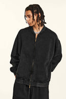 Washed Fleece Zip-Up Hoodie - Fried Snowflakes