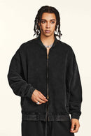 Washed Fleece Zip-Up Hoodie - Fried Snowflakes