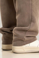 Heavyweight Fleece Wide-Leg Sweatpants - Brown