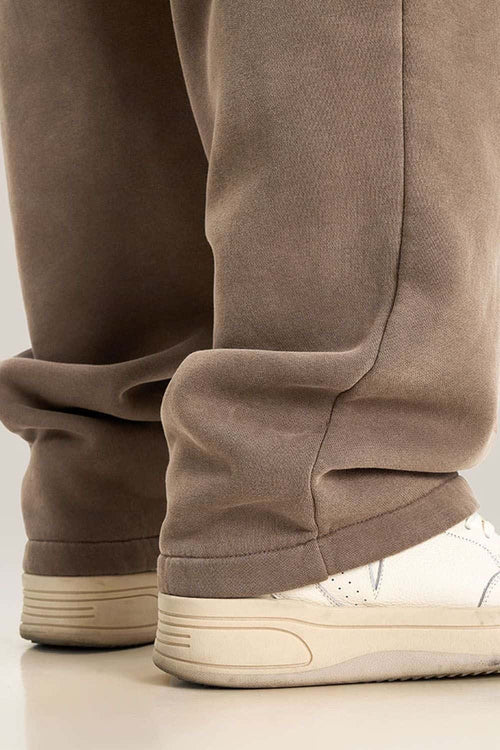 Heavyweight Fleece Wide-Leg Sweatpants - Brown