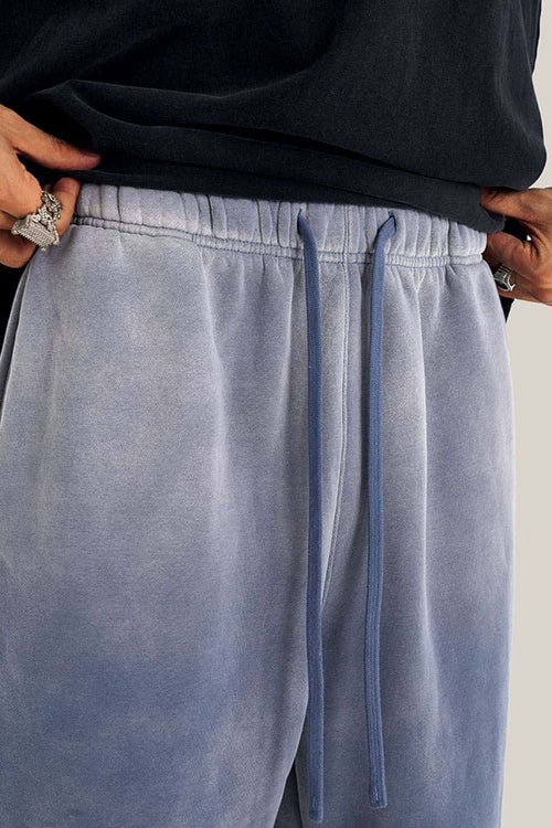 Heavyweight Fleece Wide-Leg Sweatpants - Blue