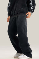 Heavyweight Fleece Wide-Leg Sweatpants - Black