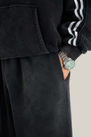 Heavyweight Fleece Wide-Leg Sweatpants - Black