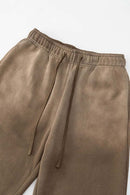 Heavyweight Fleece Wide-Leg Sweatpants - Brown