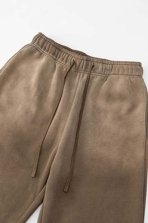 Heavyweight Fleece Wide-Leg Sweatpants - Brown
