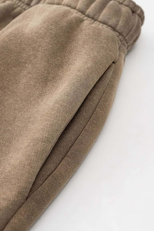 Heavyweight Fleece Wide-Leg Sweatpants - Brown