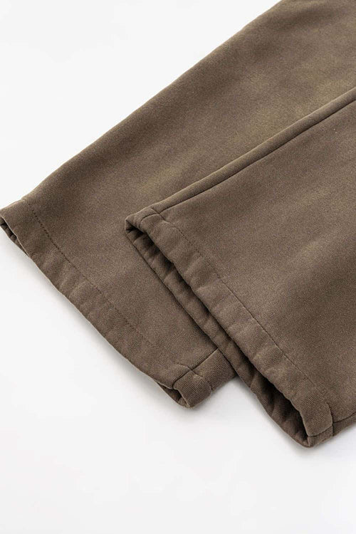 Heavyweight Fleece Wide-Leg Sweatpants - Brown