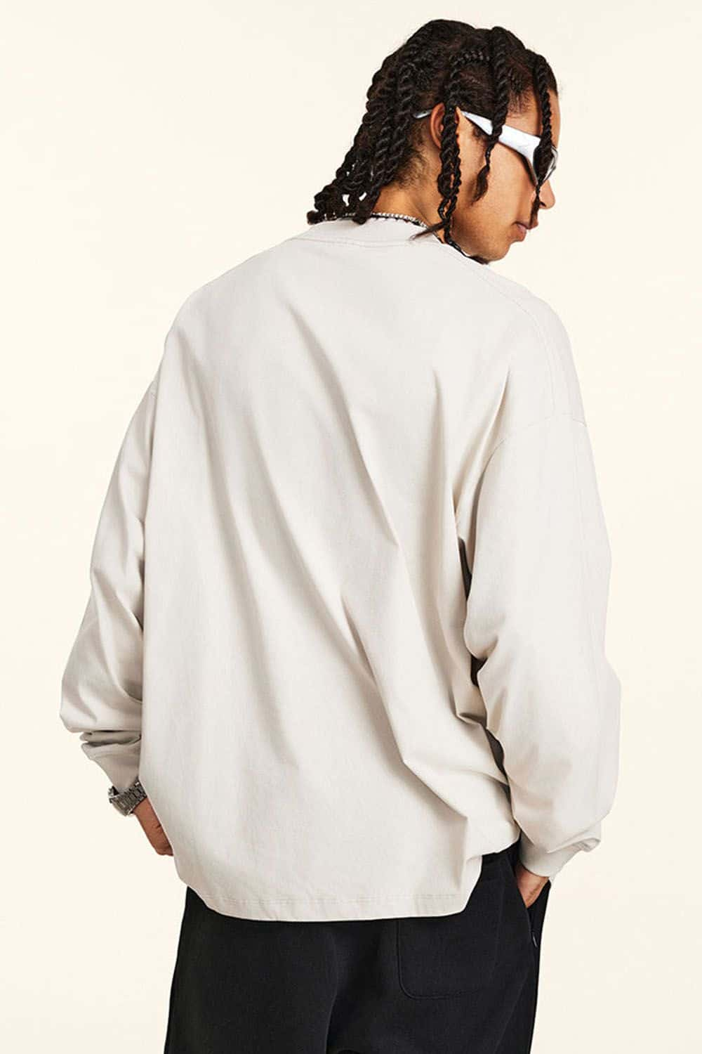 Loose-Fit Sporty Antimicrobial Long Sleeve T-Shirt