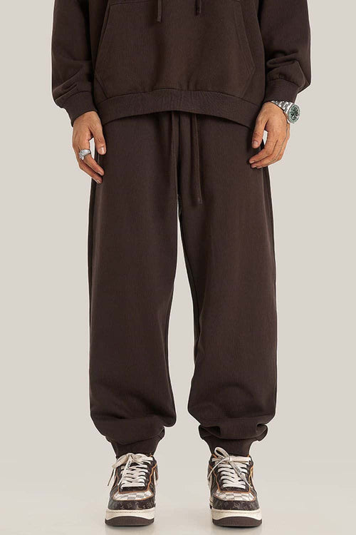 Everyday Drawstring Relaxed Sweatpants - Brown
