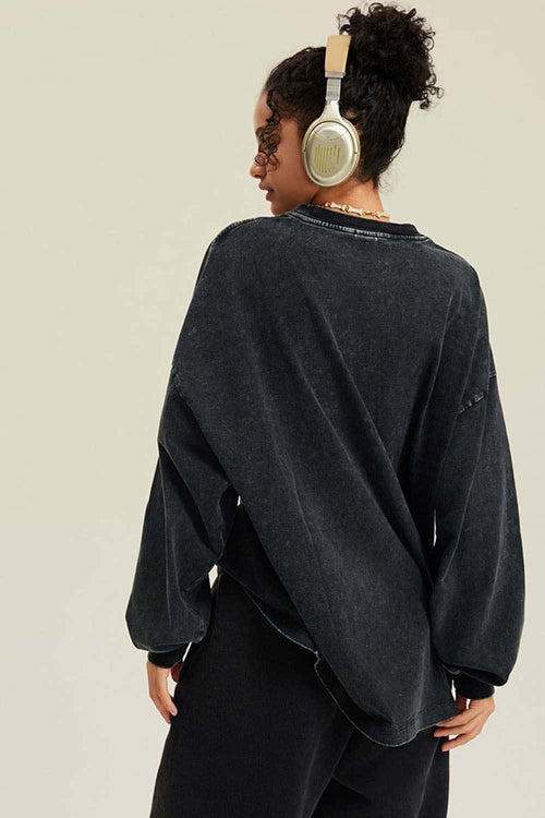 Cotton Graphic Long-Sleeve Tee - Fried Snowflakes