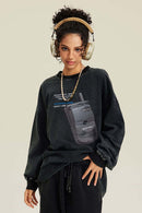 Cotton Graphic Long-Sleeve Tee - Fried Snowflakes