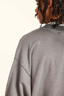 Washed Gradient Graphic Sweatshirt - Dark Gray