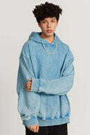 Vintage Wax-Dye Heavyweight Hoodie - Sky Blue