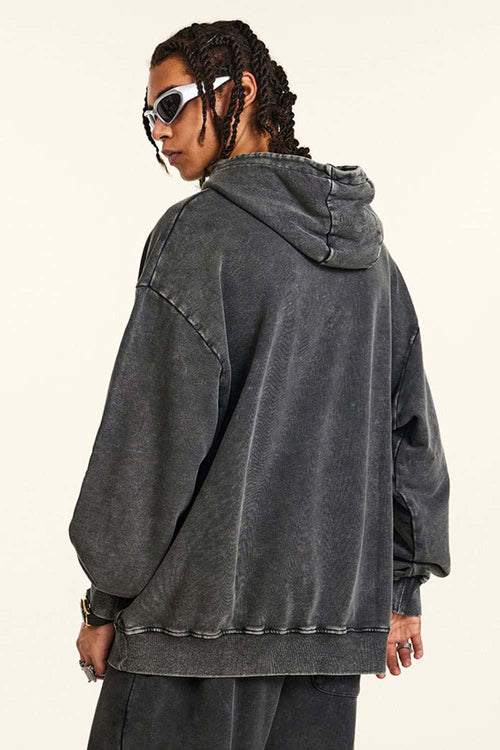 Vintage Wax-Dye Heavyweight Hoodie - Dark Gray