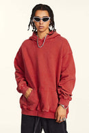 Vintage Wax-Dye Heavyweight Hoodie - Red
