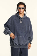 Vintage Wax-Dye Heavyweight Hoodie - Royal Blue