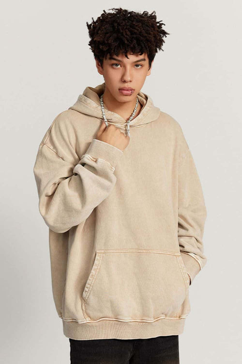 Vintage Wax-Dye Heavyweight Hoodie - Khaki