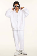 Heavyweight French Terry Zip-Up Hoodie - Teeth White