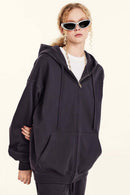 Heavyweight French Terry Zip-Up Hoodie - Raspberry Purple