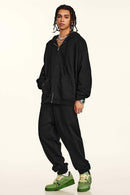 Heavyweight French Terry Zip-Up Hoodie - Brown