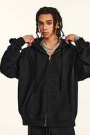 Heavyweight French Terry Zip-Up Hoodie - Brown