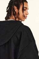 Heavyweight French Terry Zip-Up Hoodie - Metallic Black