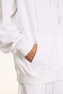 Heavyweight French Terry Zip-Up Hoodie - Teeth White