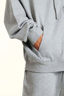 Heavyweight French Terry Zip-Up Hoodie - Flower Gray