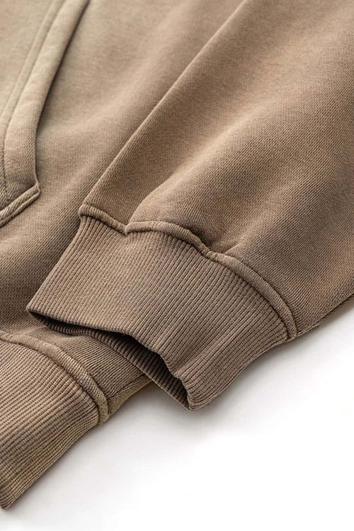 Heavyweight Washed Gradient Fleece Hoodie - Brown