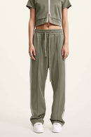 Side Stripe Active Pants - Olive