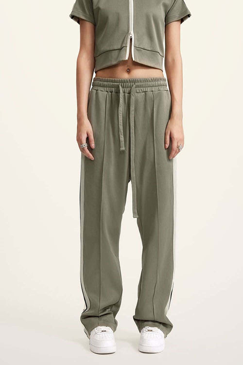 Side Stripe Active Pants - Olive