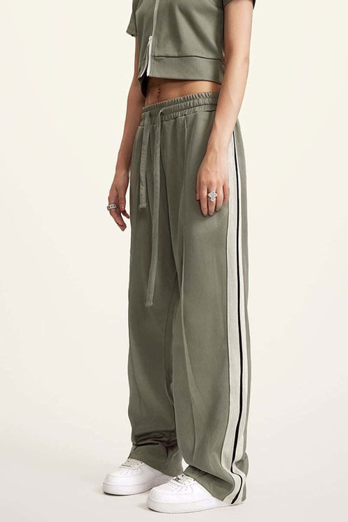 Side Stripe Active Pants - Olive