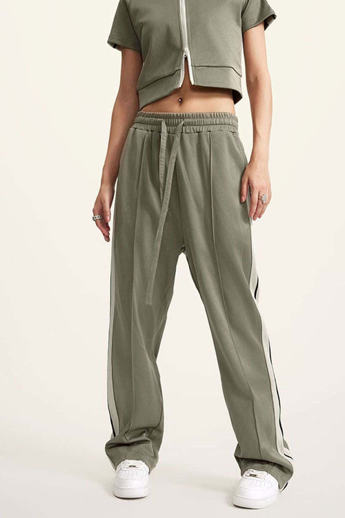 Side Stripe Active Pants - Olive